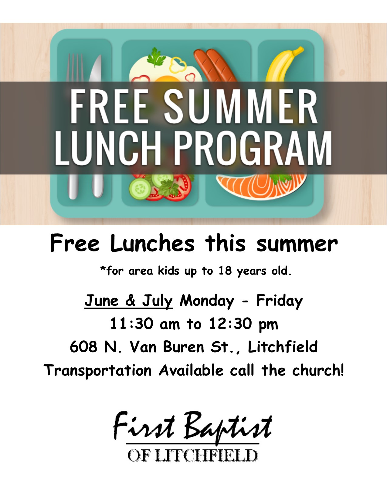 Summer Lunch Program The City of Litchfield