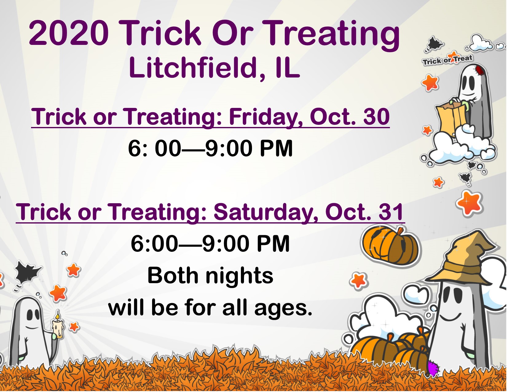 Litchfield Trick Or Treating The City Of Litchfield 5620