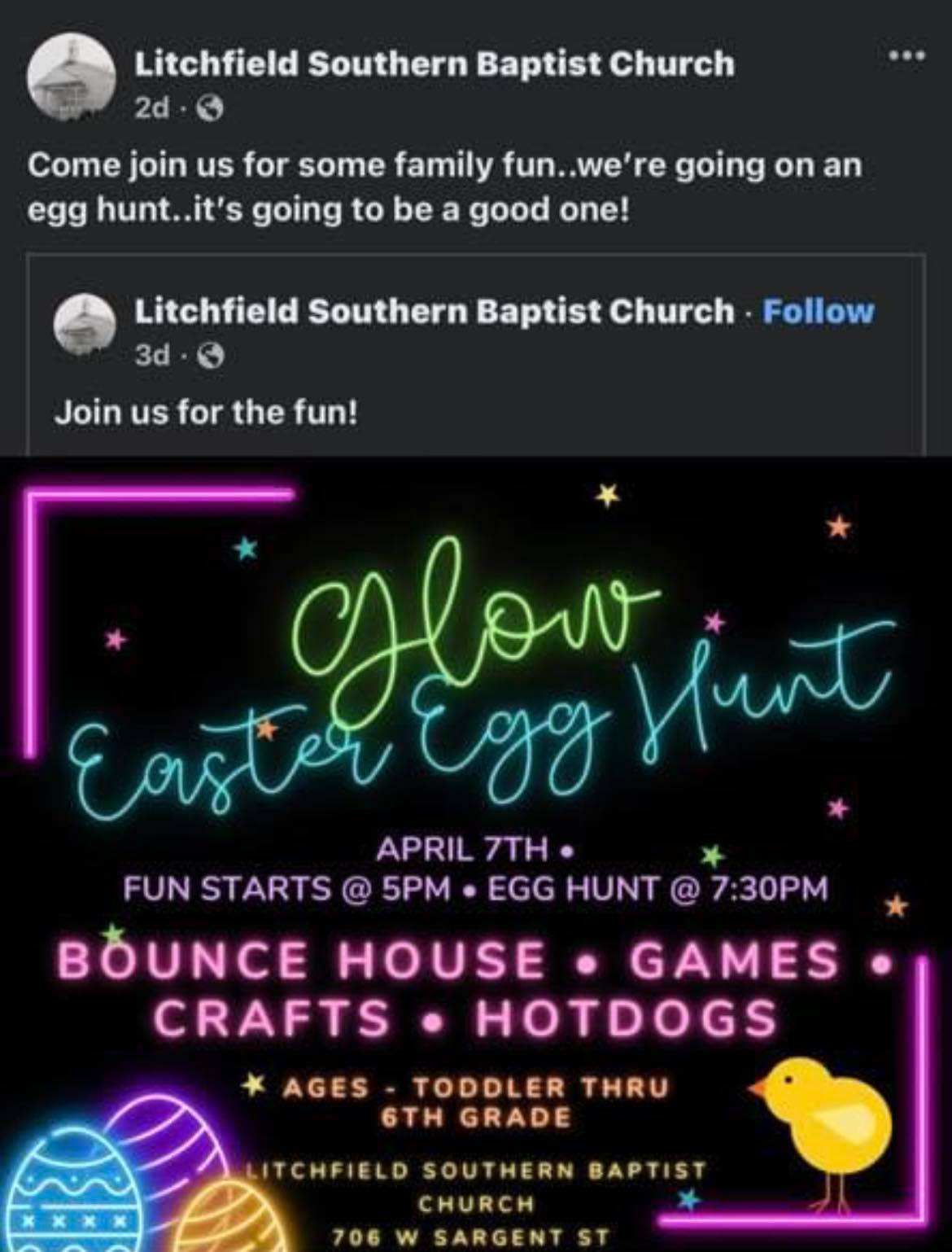 Glow Easter Egg Hunt - The City of Litchfield